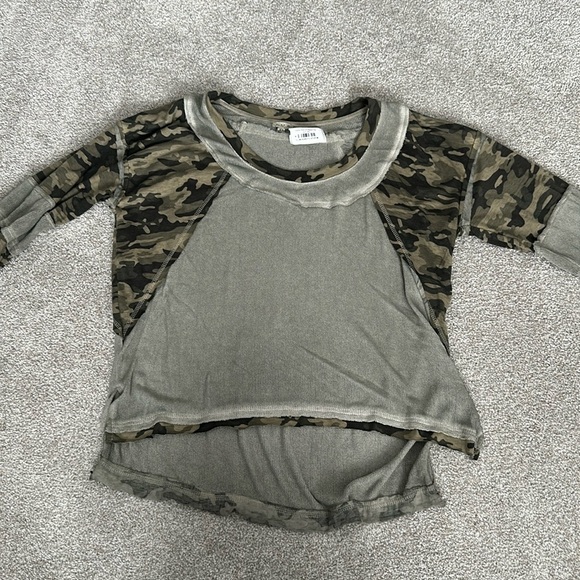POL Tops - Army Print Green Women’s Top